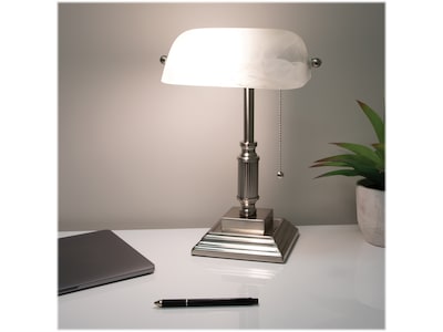 V-Light LED Desk Lamp, 14.8"H, White Brushed Nickel (8VS688029BN)