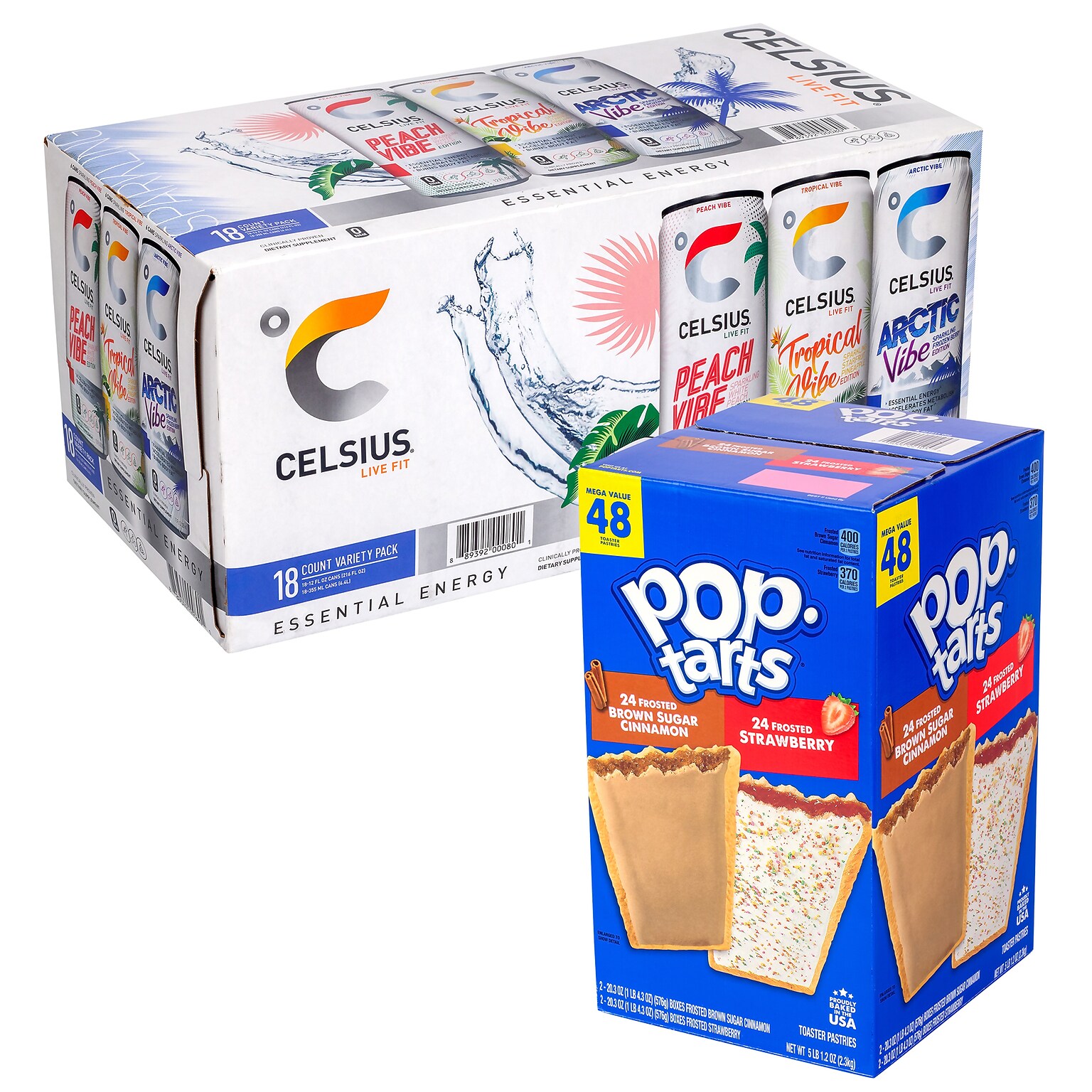 Celsius Vibe Variety Pack & Poptarts Variety Pack, 2/Pack (600-04172)