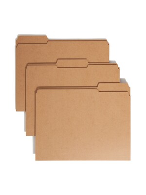 Smead File Folders, 3-Tab, Letter Size, Kraft, 100/Box (10734)