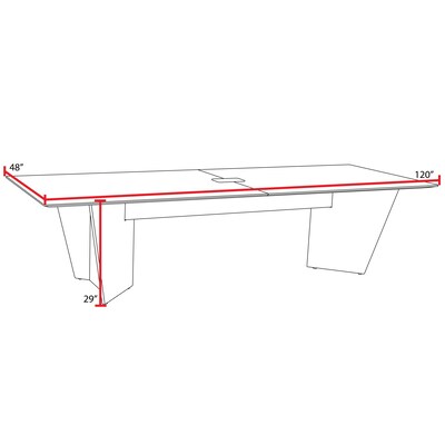 Array 120" Conference Table with Power Data Grommet, New Walnut/White (ACT12048NWWH)
