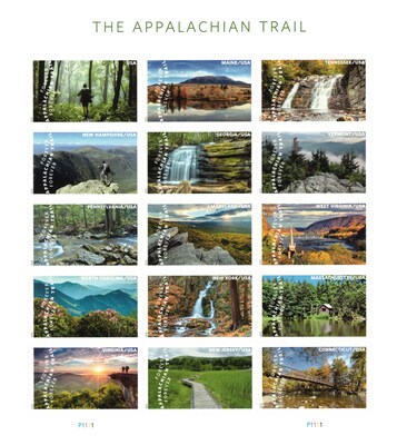 USPS Appalachian Trail Forever 15 Postage Stamps (FOR-APPTRAIL-15)