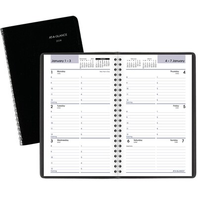 2024 AT-A-GLANCE DayMinder 5 x 8 Weekly Appointment Book Planner, Black (G200-00-24)