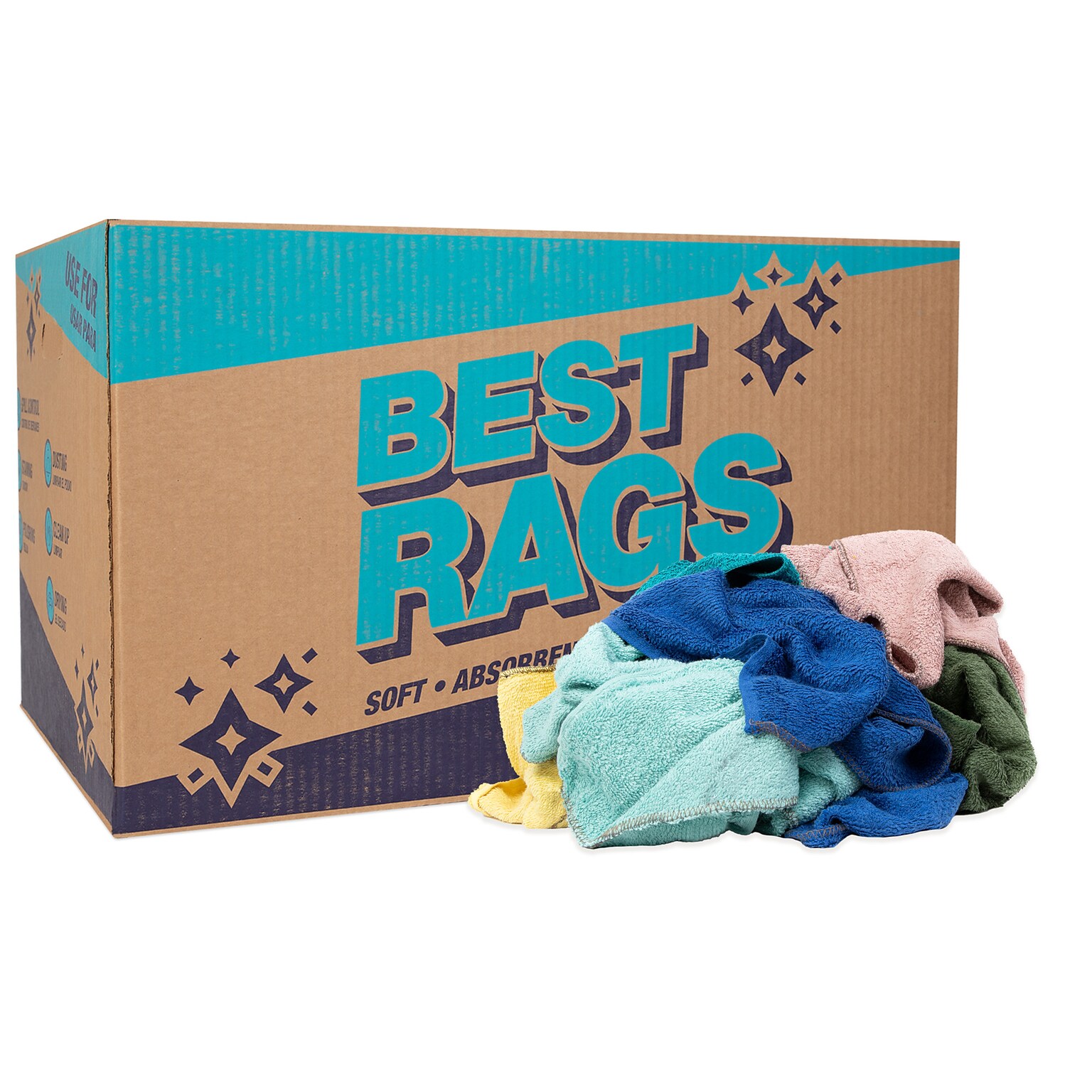 Monarch Brands Terry Cleaning Wipers, 20 x 20, Multicolor (N-C60-25)