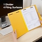 Quill Brand® 2/5-Cut Tab Pressboard Classification File Folders, 1-Partition, 4-Fasteners, Letter, Yellow, 15/Box (746038)