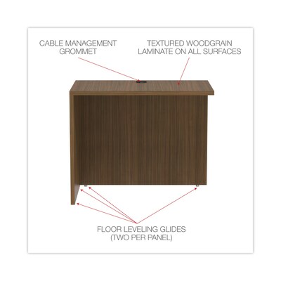 Alera Valencia Series 35" Reversible Return/Bridge Shell, Modern Walnut (ALEVA353624WA)