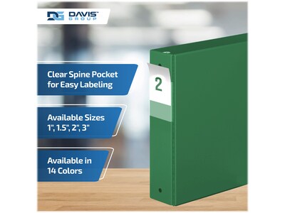 Davis Group Premium Economy 2" 3-Ring Non-View Binders, Green, 6/Pack (2313-04-06)