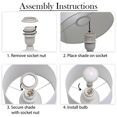 Simple Designs Cute Wonders 16.33" LED Table Lamp, Gray (LT2117-GRY)