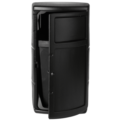 Commercial Zone PolyTec Polyethylene Indoor/Outdoor Swing Lid Trash Can, 25 Gallon, Black (775101)