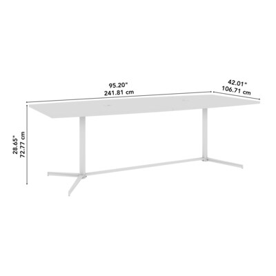 Bush Business Furniture 96W x 42D Boat Shaped Conference Table with Metal Base, Hansen Cherry (99TBM96HCSVK)