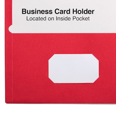 Staples Smooth 2-Pocket Paper Folder, Red, 25/Box (50752/27532-CC)