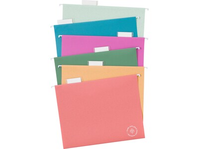 U Brands U-Eco Hanging File Folders, Letter Size, Assorted Colors, 12/Pack (6596U01-12)