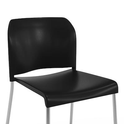Flash Furniture Hercules Kenai Classic Plastic Stacking Full Back Bar Stool, Black (RUT239AHBSBKCR)