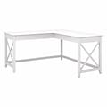 Bush Furniture Key West 60W L-Shaped Desk, Pure White Oak (KWD160WT-03)