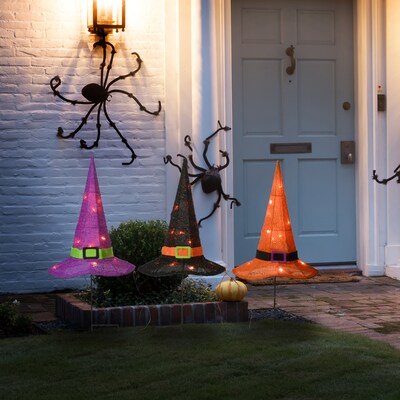 National Tree Company 23 Pre-Lit Multicolor Witch’s Hat Garden Stakes (MZ17-6618B)