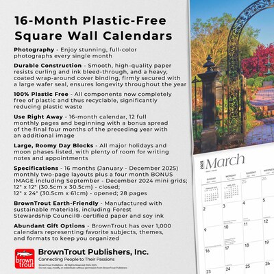 2025 BrownTrout Land of 10000 Lakes Minnesota Places 12" x 24" Monthly Square Wall Calendar (9781975483005)