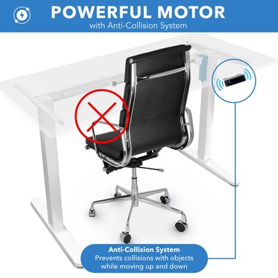Mount-It! 55"W Electric Adjustable Standing Desk, White (MI-18061)