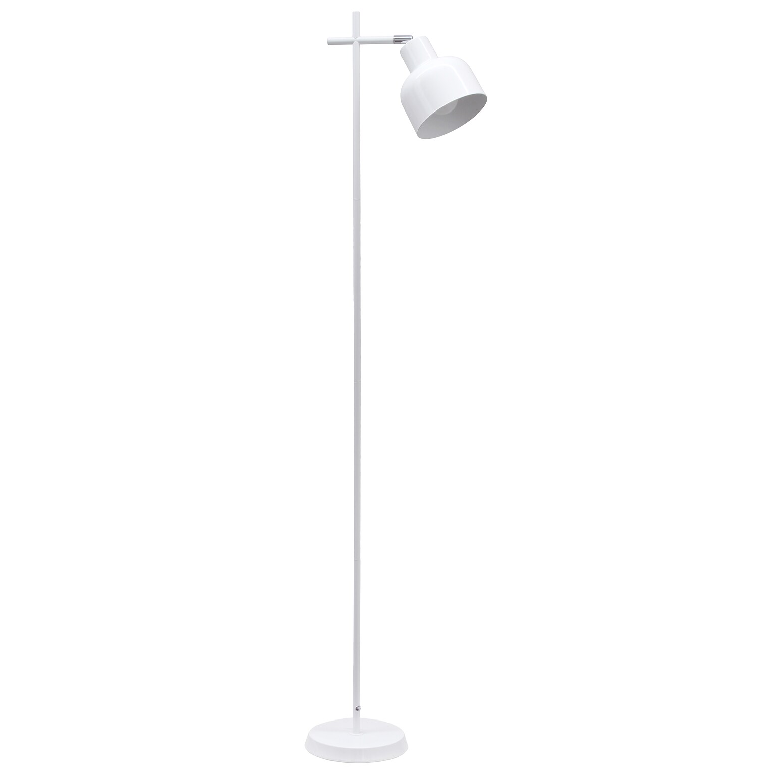 Simple Designs Sleek Essentials 54.72 Metal Floor Lamp with Round Shade, White (LF1051-WHT)
