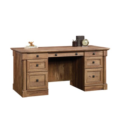 Sauder Palladia 65W Executive Desk, Vintage Oak (420604)