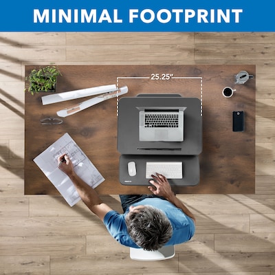 Mount-It! 25"W Manual Adjustable Standing Desk Converter, Black (MI-7957)