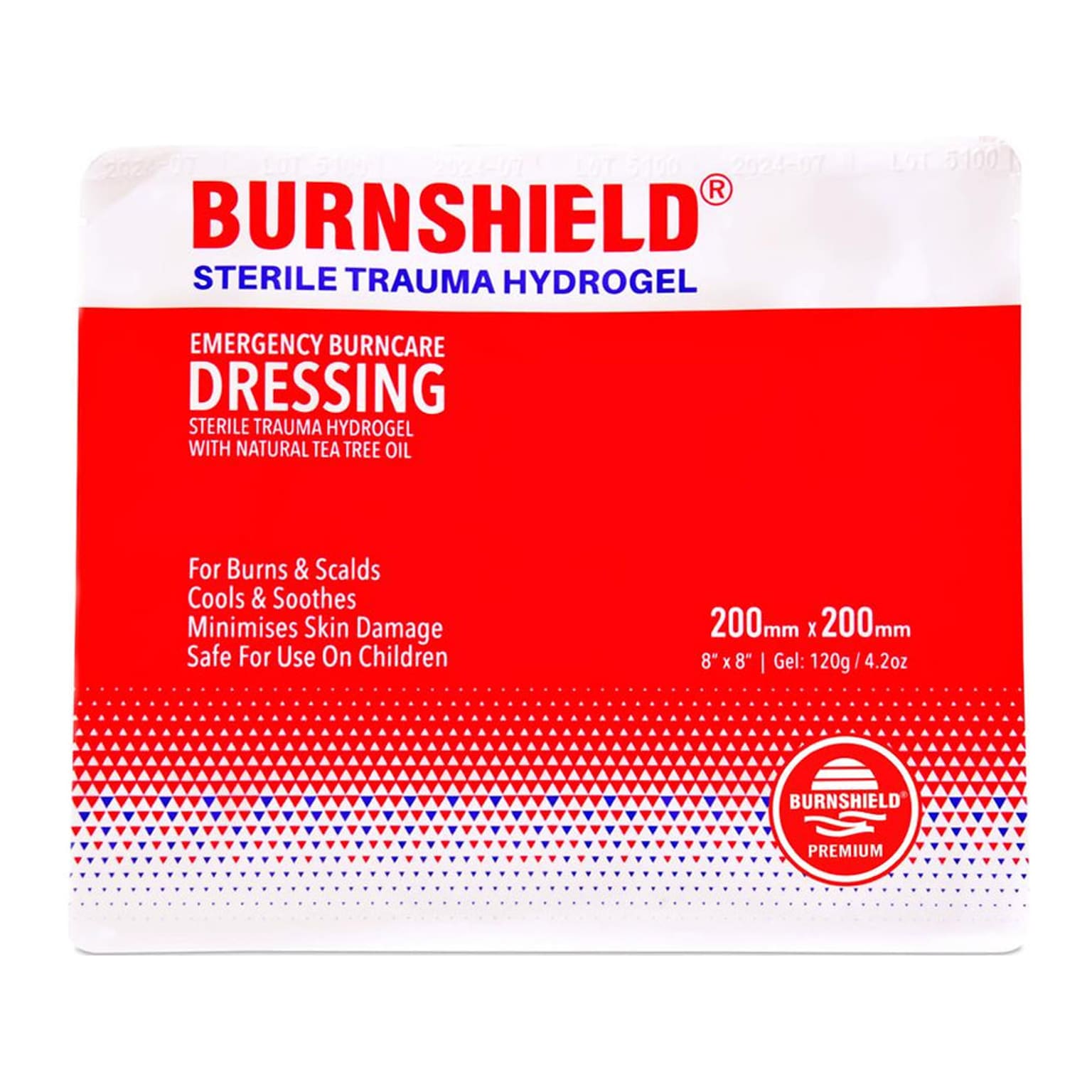Burnshield Sterile Trauma Hydrogel Emergency Burn Dressing, 8 x 8, 5/Carton (900906)