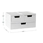 Martha Stewart Weston Stackable Wood Office Desktop Organizer, White, 3/Set (LYE115118A3WH)