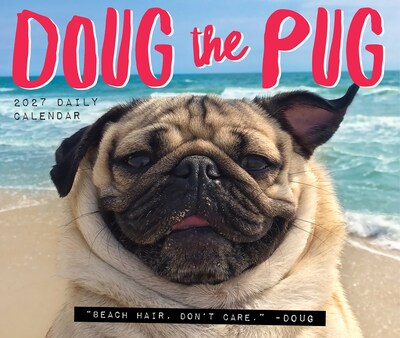 2027 Willow Creek Doug the Pug 5.4" x 6.2" Day-to-Day Calendar-USA (63446)