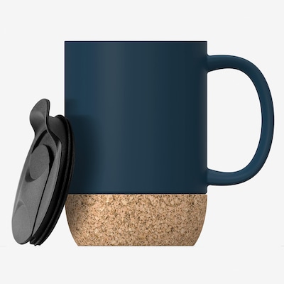ASOBU Ceramic Travel Mug with Cork Base, 12 oz., Blue (SM50B)