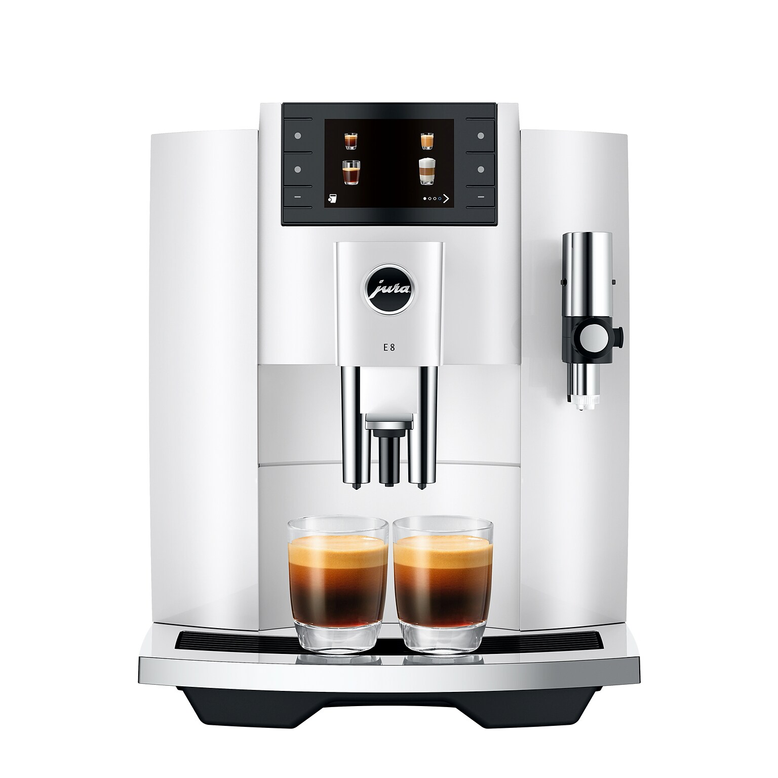 JURA E8 2-Cups Coffee & Espresso Machine Combination, Piano White (15683)