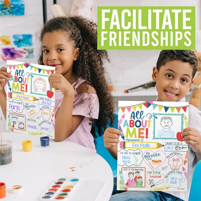 Hadley Designs 11" x 14" Colorful Star Student Read All About Me Posters, 20/Set (HDDX004A2D8KJ)