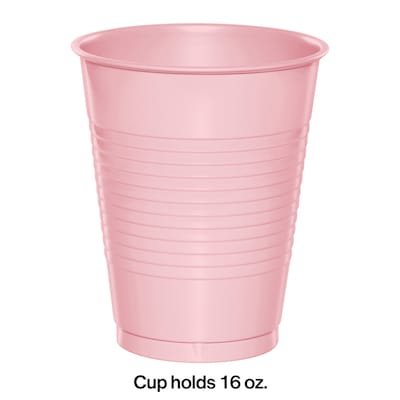 Creative Converting Touch of Color Plastic Cups, Classic Pink, 240/Carton (28158081)
