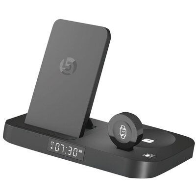 The Powerhouse 3-in-1 Wireless Charging Station Alarm Clock