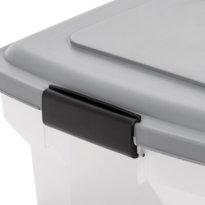 Iris 55 Quart Storage Container with Lid, Plastic, Gray (301048)
