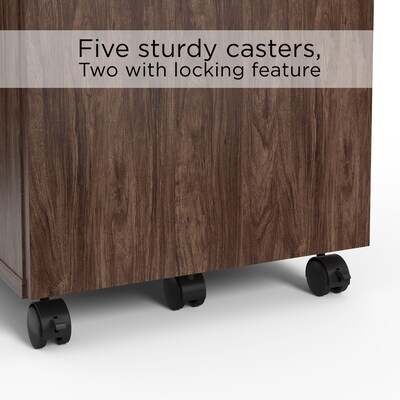 Union & Scale™ Essentials 3-Drawer Vertical File Cabinet, Mobile/Pedestal, Letter/Legal, Espresso, 21" (UN56981)