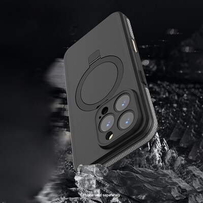 SaharaCase Oasis MagSafe Phone Case for iPhone 16 Pro, Shock Absorbing, Black (CP00685)