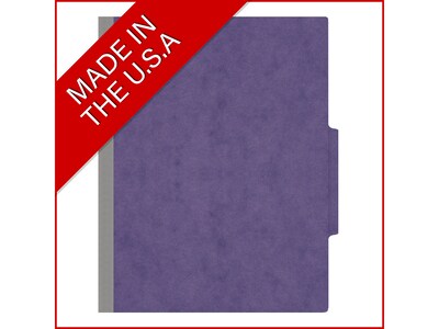Medical Arts Press Pressboard Classification Folder, 2-Dividers, 2" Expansion, Letter Size, Purple, 10/Box (DV-T42-26-3PRP-PKT)