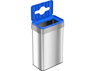 HLS Commercial Stainless Steel Recycling Bin, 21-Gallon, Blue/Silver (HLS21UOTREC)
