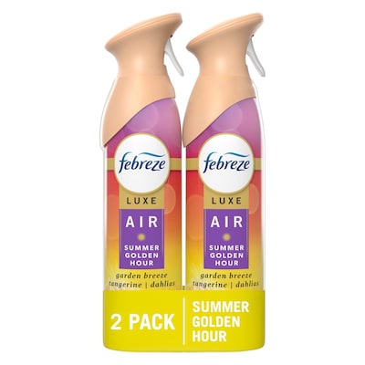 Febreze Luxe Air Freshener Spray, Summer Golden Hour Scent, 8.1 oz, 2/Pack (22745)