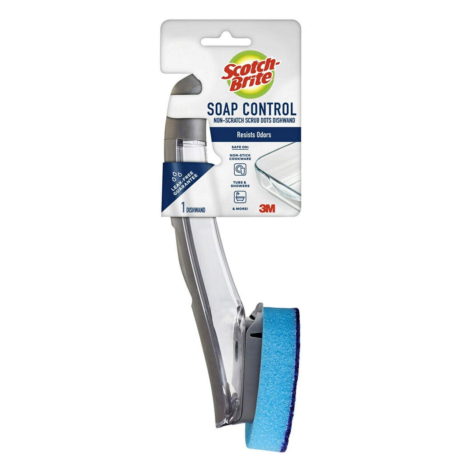 Scotch-Brite Advanced Soap Control Non-Scratch Dishwand, Blue (451U-4)