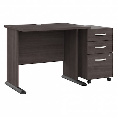 Bush Business Furniture Studio A 36W Small Computer Desk with 3 Drawer Mobile File Cabinet, Storm G