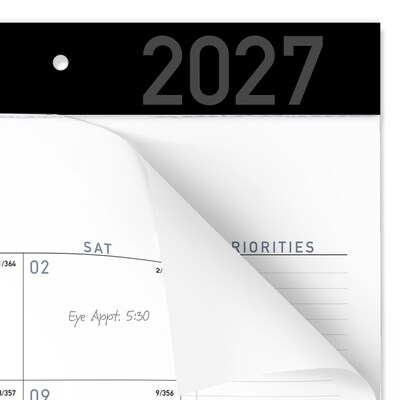 2027 AT-A-GLANCE Contemporary 21.75" x 17" Monthly Desk Pad Calendar, White/Black (SK24X-00-27)