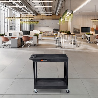 Luxor TUFFY XL 2-Shelf Multi-Purpose Utility Cart, Black (EC11-B)