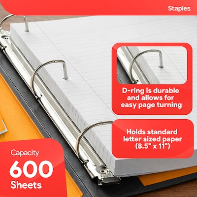 Staples 3" 3-Ring Better Binder, D-Ring, Orange (ST55892-CC)