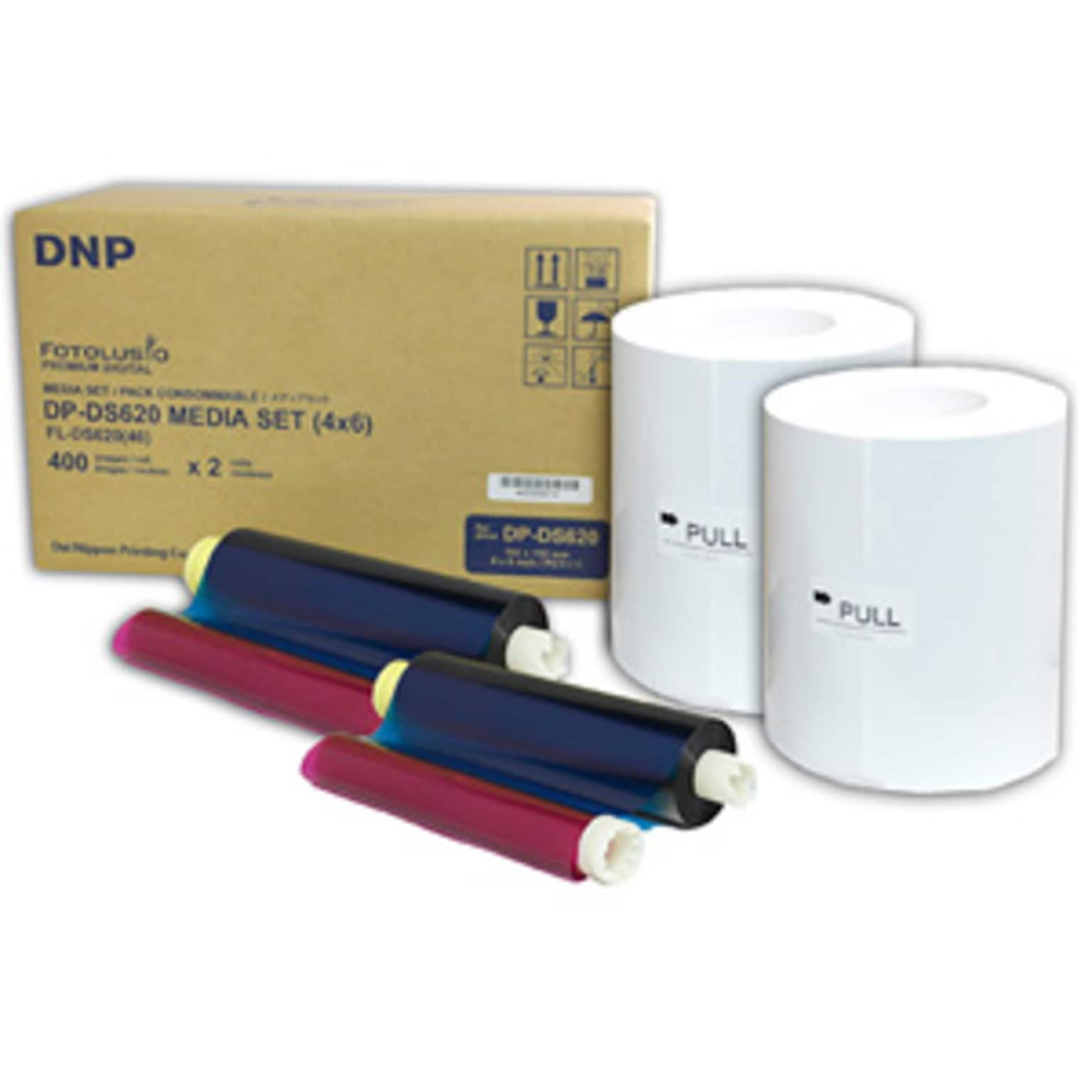 DNP DS620 Roll Media for DS620A Printer, 4 x 6, 2/Pack (DS6204X6)