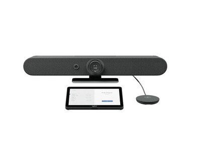 Logitech Rally Bar HD 4K Video Conferencing System Rally Bar Mini + Tap Cat5e + Mic Pod, Table Stand, Graphite (991-000533)