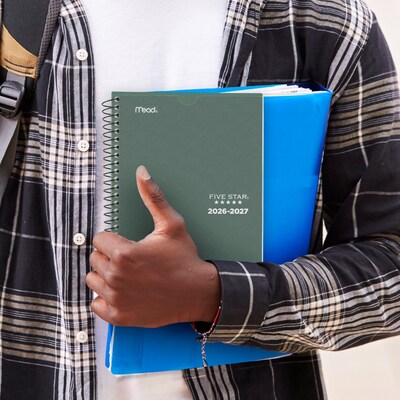 2026-2027 Five Star 5.5" x 8.5" Academic Weekly & Monthly Customizable Planner, Poly Cover, Assorted Colors (CAW451-00-27)