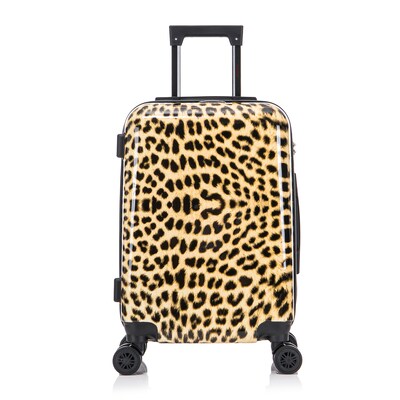 InUSA Prints 22.88 Hardside Suitcase, 4-Wheeled Spinner, TSA Checkpoint Friendly, Cheetah Animal Print (IUAPC00S-CHE)