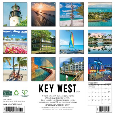 2026 Willow Creek Key West 12 x 12 Monthly Wall Calendar (55465)