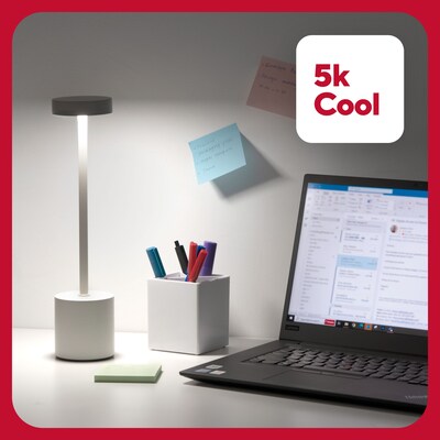 TRU RED™ LED Desk Lamp, 13.5", White Metal (TR61986)