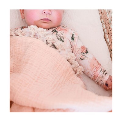 Baby Crane 6-Layer Muslin Blanket, Desert Rose (BC-140BL-1)