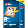 Avery Inkjet Shipping Labels, 5-1/2 x 8-1/2, White, 2 Labels/Sheet, 100 Sheets/Box, 200 Labels/Box